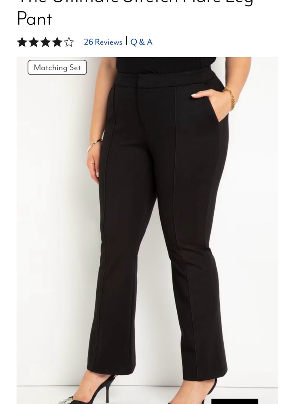 Eloquii Black Boot Cut Dress Pants, 9 to 5, flare leg